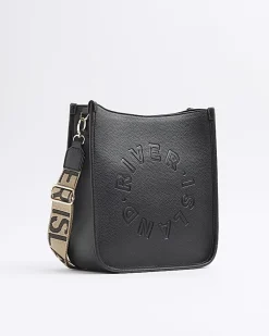 Black Logo Messenger Bag