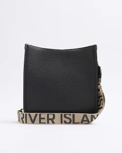 Black Logo Messenger Bag