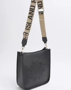 Black Logo Messenger Bag