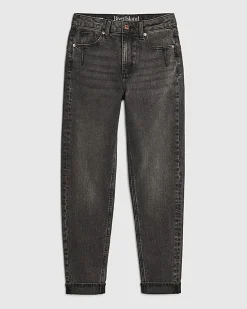 Black Mid Rise Mom Fit Sculpt Jeans