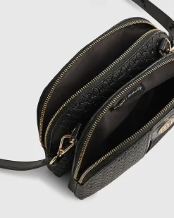 Black Monogram Curved Top Crossbody Bag