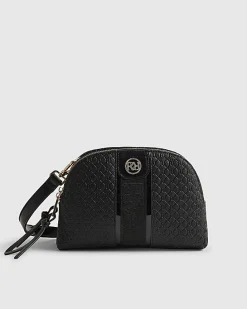 Black Monogram Curved Top Crossbody Bag