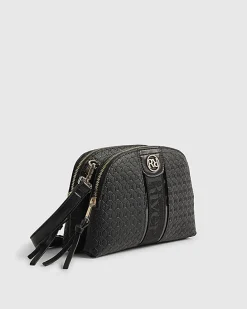 Black Monogram Curved Top Crossbody Bag