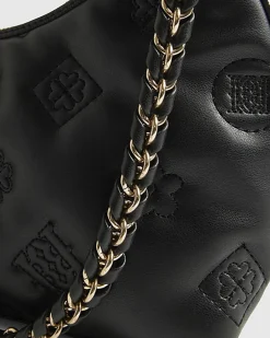 Black Monogram Quilted Shoulder Bag