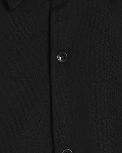 Black Muscle Fit Stretch Pique Smart Shirt