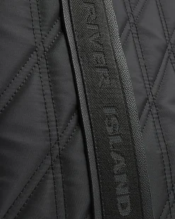Black Nylon Quilted Shopper Bag