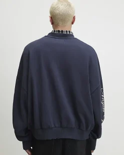 Black Oversized Fit Angel Of Night Sweatshirt