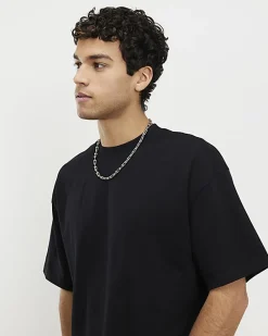 Black Oversized Fit Crew Neck T-Shirts 3 Pack