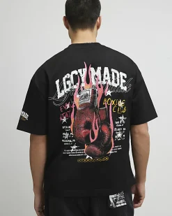 Black Oversized Fit Gods Own Boxing T-Shirt
