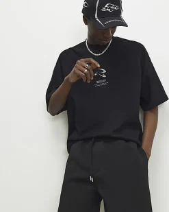 Black Oversized Fit Midweight T-shirt