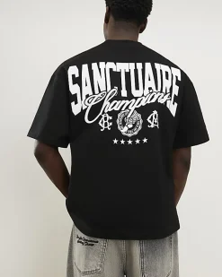 Black Oversized Fit Sanctuaire Champ T-Shirt