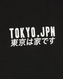 Black Oversized Tokyo Streets Mono Sweatshirt