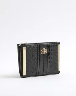 Black Panelled Monogram Purse