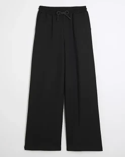 Black Premium High Waisted Wide Leg Joggers