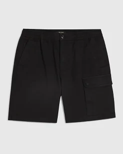 Black Regular Fit Cargo Shorts