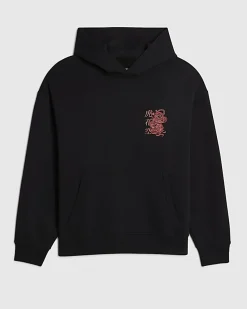 Black Regular Fit Fight Snake Hoodie