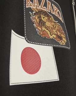 Black Regular Fit Kazaki Bomber Jacket