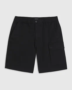 Black Regular Fit Longer Length Cargo Shorts