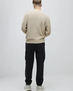 Black Regular Fit Stretch Cargo Trousers