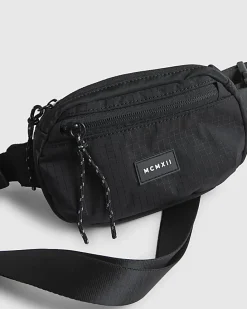 Black Ripstop Mini Crossbody Bag