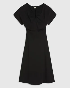 Black Short Angel Sleeve Cut Out Dress