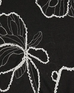 Black Short Sleeve Embroidered T-Shirt