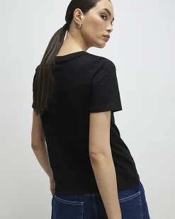 Black Short Sleeve Rue Saint Paradis T-shirt