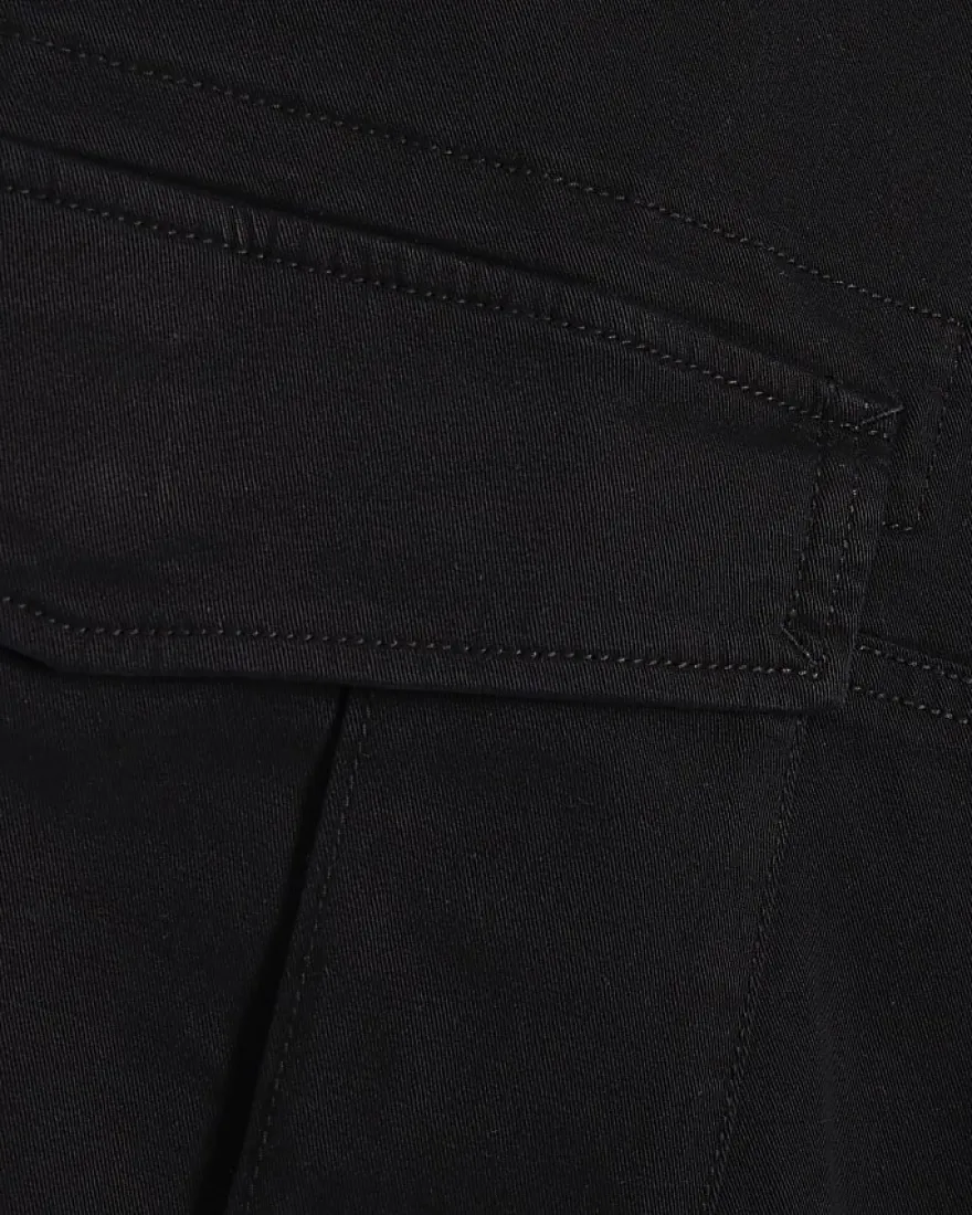 Black Skinny Fit Multi-Pocket Cargo Trousers