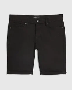 Black Skinny Fit Stretch Denim Shorts