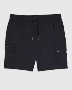 Black Skinny Fit Stretch Cargo Shorts