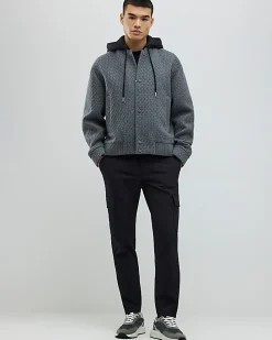 Black Skinny Stretch Smart Cargo Trousers