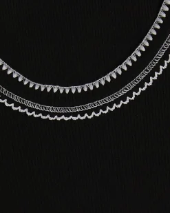 Black Sleeveless Whipstitch Tank Top