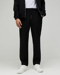 Black Slim Fit Elasticated Smart Joggers