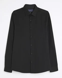 Black Slim Fit Premium Long Sleeve Shirt