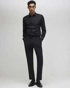 Black Slim Fit Premium Long Sleeve Shirt