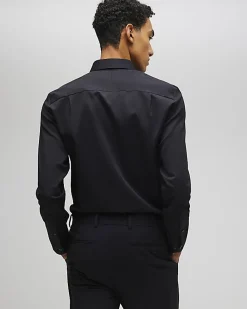 Black Slim Fit Premium Long Sleeve Shirt