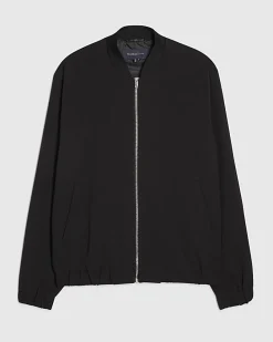 Black Slim Fit Stretch Bomber Jacket
