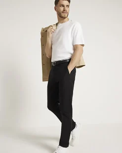 Black Slim Fit Stretch Chino Trousers
