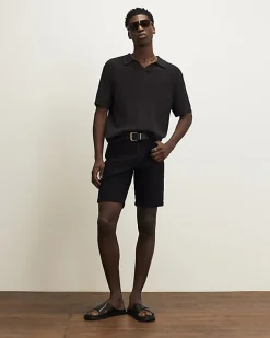 Black Slim Fit Stretch Denim Shorts