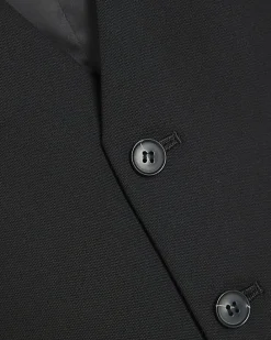 Black slim fit waistcoat
