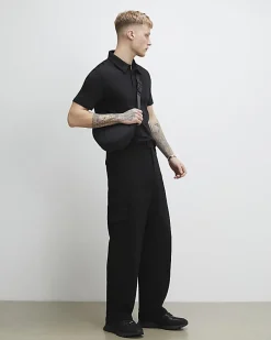 Black Slim Short Sleeve Essential Polo Shirt