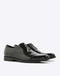 Black Smart Patent Derby Shoes