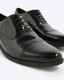 Black Smart Patent Derby Shoes