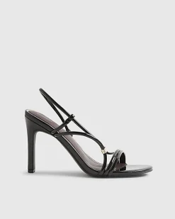 Black Strappy Heeled Sandals