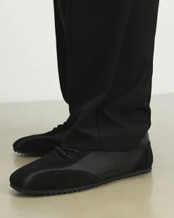Black Suede Slim Trainers
