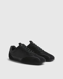 Black Suede Slim Trainers