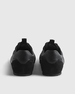 Black Suede Slim Trainers