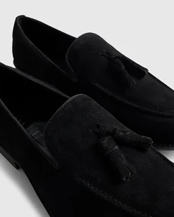 Black Suede Tassel Loafers