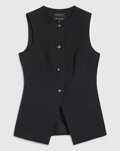 Black Tailored Longline Waistcoat