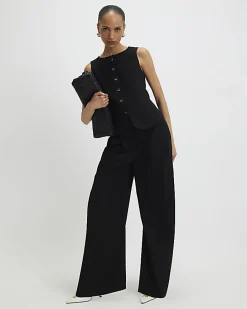 Black Tailored Wide Leg Trousers
